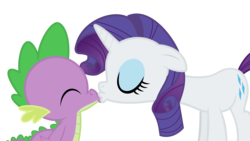Size: 1920x1080 | Tagged: safe, artist:phucknuckl, rarity, spike, dragon, pony, unicorn, g4, duo, eyes closed, female, kiss on the lips, kissing, male, mare, puckered lips, ship:sparity, shipping, simple background, straight, transparent background, vector