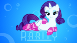 Size: 1920x1080 | Tagged: safe, artist:doctor-g, rarity, pony, unicorn, g4, clothes, female, lidded eyes, mare, smiling, socks, solo, stockings, striped socks, sultry pose, thigh highs