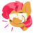 Size: 536x525 | Tagged: safe, artist:pinkiespresent, babs seed, earth pony, pony, g4, bust, female, filly, freckles, simple background, smiling, solo, transparent background