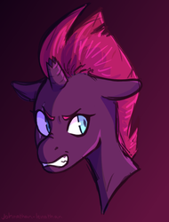 Size: 638x838 | Tagged: safe, artist:johnathan-leviathan, tempest shadow, pony, unicorn, g4, my little pony: the movie, broken horn, bust, eye scar, female, horn, scar, solo