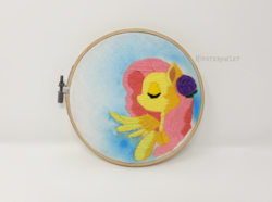 Size: 1500x1115 | Tagged: safe, artist:hipsterowlet, fluttershy, pony, g4, embroidery, female, solo, traditional art