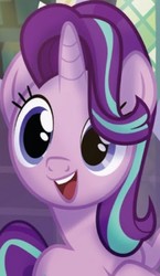 Size: 717x1237 | Tagged: safe, starlight glimmer, pony, unicorn, cursed crusaders, g4, my little pony: ponyville mysteries, official, cropped, cute, dorky, female, glimmerbetes, mare, smiling, solo