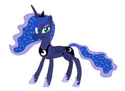 Size: 609x442 | Tagged: safe, artist:watermelon changeling, derpibooru exclusive, princess luna, alicorn, pony, g4, female, looking at you, mare, ms paint, simple background, solo, white background