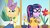 Size: 1280x720 | Tagged: safe, screencap, applejack, sci-twi, spike, spike the regular dog, twilight sparkle, dog, equestria girls, g4, my little pony equestria girls: better together, my little shop of horrors, apple, apron, belt, bowtie, celestia's house, clothes, cowboy hat, denim skirt, eyes closed, falling, flower, food, freckles, geode of super strength, geode of telekinesis, glasses, gloves, hat, magical geodes, plants, ponytail, skirt, stetson, watering can, wet, wet hair