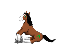 Size: 1290x1000 | Tagged: safe, artist:horsesplease, trouble shoes, clydesdale, pony, g4, male, paint tool sai, sitting, smiling, solo