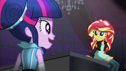 Size: 1280x720 | Tagged: safe, screencap, sunset shimmer, twilight sparkle, equestria girls, friendship through the ages, g4, duo, musical instrument, piano, twilight sparkle (alicorn)