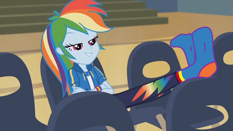 1727748 Safe Edit Edited Screencap Editor Grapefruitface Screencap Rainbow Dash Equestria Girls Equestria Girls Series Fluttershy S Butterflies Chair Clothes Feet Feet Up Female Foot Focus Geode Of Super Speed Magical Geodes Pants