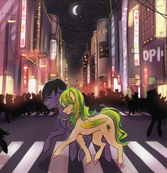 Size: 2891x3000 | Tagged: safe, artist:co11on-art, oc, oc only, pegasus, pony, city, high res, scenery, smiling