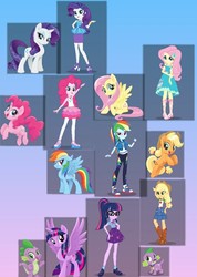 Size: 664x930 | Tagged: safe, editor:spike fancy, applejack, fluttershy, pinkie pie, rainbow dash, rarity, sci-twi, spike, spike the regular dog, twilight sparkle, alicorn, dog, earth pony, pegasus, pony, unicorn, equestria girls, g4, my little pony equestria girls: better together, my little pony: the movie, converse, cute, female, geode of fauna, geode of sugar bombs, geode of super speed, geode of super strength, geode of telekinesis, humane five, humane six, looking at you, magical geodes, male, mane six, sandals, shoes, sneakers, spike's dog collar, twilight sparkle (alicorn)