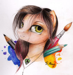 Size: 1024x1050 | Tagged: safe, artist:lailyren, oc, oc only, pony, female, mare, solo, traditional art