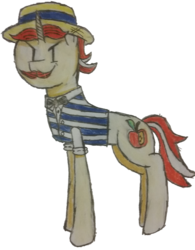 Size: 1304x1668 | Tagged: safe, artist:antique1899, flam, pony, unicorn, villains of equestria collab, g4, clothes, looking at you, male, simple background, solo, stallion, traditional art, transparent background