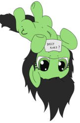 Size: 993x1535 | Tagged: safe, artist:greenwood, artist:pridark, edit, oc, oc only, oc:filly anon, pony, bellyrub request, cute, female, filly, simple background, solo, transparent background