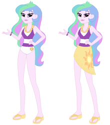 Size: 602x685 | Tagged: safe, artist:wynterstar93, princess celestia, principal celestia, equestria girls, equestria girls series, g4, base used, clothes, female, sarong, simple background, solo, swimsuit, white background