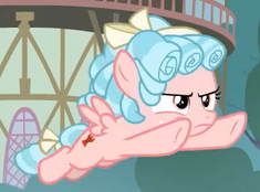 Size: 235x174 | Tagged: safe, screencap, cozy glow, pegasus, pony, g4, marks for effort, season 8, cropped, female, filly, narrowed eyes, picture for breezies, solo, spread wings, wings