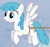 Size: 285x270 | Tagged: safe, screencap, lightning bolt, white lightning, pegasus, pony, g4, season 5, tanks for the memories, background pony, cloud, cropped, female, flying, mare, smiling, solo, spread wings, wings
