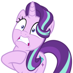 Size: 2444x2447 | Tagged: safe, artist:sketchmcreations, starlight glimmer, pony, unicorn, g4, the parent map, female, gritted teeth, high res, hoof on chest, mare, raised hoof, shrunken pupils, simple background, solo, transparent background, vector