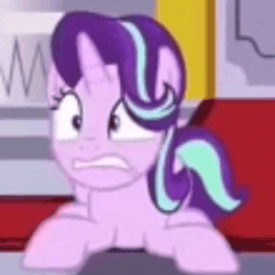 Size: 510x510 | Tagged: safe, screencap, starlight glimmer, pony, a royal problem, g4, season 7, animated, cropped, female, floppy ears, gif, guilty, loop, low quality, pathetic, side to side, solo