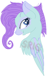 Size: 307x495 | Tagged: safe, artist:superrosey16, oc, oc only, oc:blue blizzard, pegasus, pony, bust, female, heart eyes, mare, portrait, simple background, solo, transparent background, wingding eyes