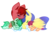 Size: 1949x1265 | Tagged: safe, artist:milkidolu, oc, oc only, oc:little dipper, oc:melody star, oc:north star, oc:wineberry, earth pony, pegasus, pony, parent:oc:north star, parent:oc:wineberry, parents:winestar, simple background, sleeping, transparent background, winestar