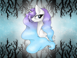 Size: 2048x1535 | Tagged: safe, artist:melonseed11, oc, oc only, oc:icy crystal, pony, unicorn, bust, female, mare, portrait, solo