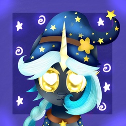 Size: 5000x5000 | Tagged: safe, artist:sweethearts11, oc, oc only, oc:stardust, pony, unicorn, absurd resolution, bust, female, heart eyes, mare, portrait, solo, star swirl the bearded costume, wingding eyes