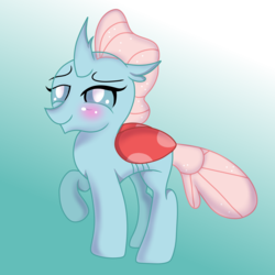 Size: 2048x2048 | Tagged: safe, artist:doraeartdreams-aspy, ocellus, changedling, changeling, g4, school daze, blushing, cute, diaocelles, female, gradient background, high res, smiling
