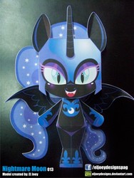 Size: 1425x1900 | Tagged: safe, artist:eljoeydesigns, nightmare moon, g4, cute, engrish, female, filly, irl, nightmare woon, photo