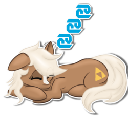 Size: 512x512 | Tagged: safe, artist:darnelg, blaze (coat marking), coat markings, crossover, epona, facial markings, sheikah text, simple background, telegram sticker, the legend of zelda, the legend of zelda: breath of the wild, transparent background, triforce