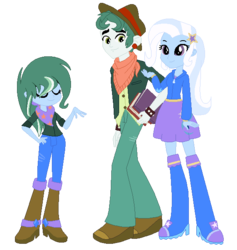 Size: 571x603 | Tagged: safe, artist:margaretlovez, scott green, trixie, equestria girls, g4, crack shipping, family, female, male, parent:trixie, shipping, simple background, straight, transparent background, trixiegreen