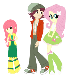 Size: 533x609 | Tagged: safe, artist:margaretlovez, fluttershy, normal norman, oc, oc:kiana, equestria girls, base used, beanie, crack shipping, family, female, hat, male, normanshy, offspring, parent:fluttershy, parent:normal norman, shipping, simple background, straight, transparent background