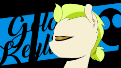 Size: 1280x720 | Tagged: safe, artist:shinodage, oc, oc only, oc:golden keylime, earth pony, pony, animated, ear piercing, earring, eyeshadow, female, gold tooth, grin, jewelry, lidded eyes, makeup, mare, piercing, smiling, solo