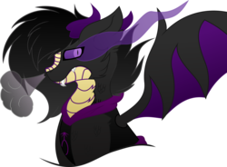 Size: 6800x5016 | Tagged: safe, artist:clockwork crash, oc, oc:nil, dragon, absurd resolution, clothes, hoodie, simple background, smoke, sombra eyes, transparent background