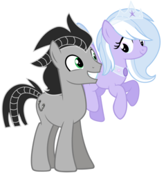 Size: 3240x3368 | Tagged: safe, artist:slasharu, oc, oc only, oc:forged steel, oc:glitter jewel, earth pony, pegasus, pony, female, high res, jeweel, male, mare, shipping, simple background, stallion, transparent background