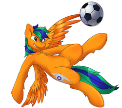 Size: 1280x1125 | Tagged: safe, artist:hoof34, oc, oc:naarkerotics, pegasus, pony, action pose, football, sports