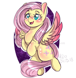 Size: 3396x3500 | Tagged: safe, artist:harmony134, fluttershy, pony, g4, blushing, cute, female, high res, shyabetes, signature, simple background, solo, spread wings, transparent background, wings