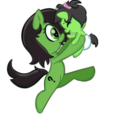 Size: 1024x1024 | Tagged: safe, artist:lazynore, oc, oc:filly anon, pony, baby, baby pony, cute, diaper, duo, female, filly, foal, holding a pony, simple background, transparent background, upsies