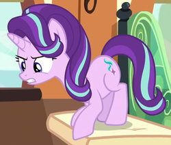 Size: 607x514 | Tagged: safe, screencap, starlight glimmer, pony, unicorn, g4, the parent map, cropped, female, mare, solo, train