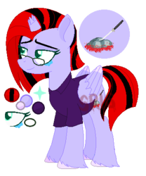 Size: 352x423 | Tagged: safe, artist:superrosey16, oc, oc only, oc:mika, alicorn, pony, broken horn, female, horn, mare, reference sheet, simple background, solo, transparent background