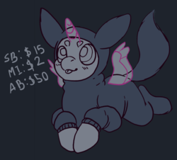 Size: 1500x1353 | Tagged: safe, artist:miink3, oc, oc only, art, chibi, commission, cute, eeveelution, onesie, pokémon, your character here