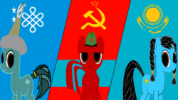 Size: 2560x1440 | Tagged: artist needed, safe, pony, flag, hammer and sickle, history, kazakhstan, nation ponies, ponified, soviet, soviet union, timeline