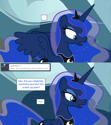 Size: 1280x1440 | Tagged: safe, artist:hakunohamikage, princess luna, pony, ask-princesssparkle, g4, ask, female, solo, tumblr