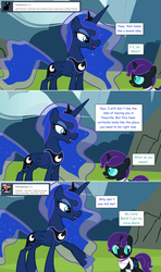 Size: 1280x2168 | Tagged: safe, artist:hakunohamikage, princess luna, oc, oc:nyx, alicorn, pony, ask-princesssparkle, g4, ask, bandage, tumblr