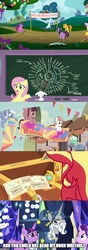 Size: 500x1423 | Tagged: safe, edit, edited screencap, screencap, angel bunny, berry punch, berryshine, carrot top, cherry berry, cloud brûlée, currant dust, dusk drift, fluttershy, golden harvest, star swirl the bearded, starlight glimmer, sunset shimmer, twilight sparkle, twinkleshine, alicorn, equestria girls, g4, my little pony equestria girls: better together, school daze, shadow play, to where and back again, x marks the spot, animation error, comic, screencap comic, twilight sparkle (alicorn), unamused, welcome princess celest, written equestrian