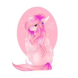 Size: 1000x1000 | Tagged: safe, artist:hyshyy, oc, oc only, oc:claire, pegasus, pony, female, mare, simple background, sitting, solo, transparent background
