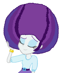 Size: 1397x1654 | Tagged: safe, artist:bigpurplemuppet99, artist:thebarsection, edit, vector edit, rarity, equestria girls, g4, afro, alternate hairstyle, female, simple background, solo, transparent background