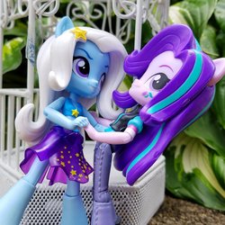 Size: 1200x1200 | Tagged: safe, starlight glimmer, trixie, equestria girls, g4, doll, equestria girls minis, female, irl, lesbian, photo, ship:startrix, shipping, toy