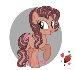 Size: 1903x1776 | Tagged: safe, artist:sylveontriestodraw, oc, oc only, oc:chocolate strawberry pie, earth pony, pony, female, freckles, mare, offspring, parent:cheese sandwich, parent:pinkie pie, parents:cheesepie, simple background, solo, transparent background