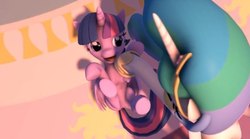 Size: 692x385 | Tagged: safe, artist:moonhoek, princess celestia, twilight sparkle, alicorn, rcf community, 3d, 3d model, animated at source, female, fetish, hoof fetish, hoof licking, hoof polish, lesbian, licking, looking at each other, lying down, open mouth, shipping, source filmmaker, twilestia, twilight sparkle (alicorn), video, youtube, youtube link