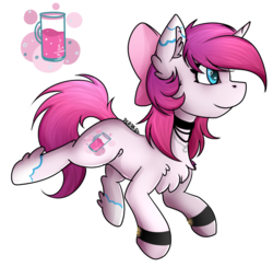 Size: 762x745 | Tagged: safe, artist:deraniel, oc, oc only, pony, unicorn, accessory, chest fluff, cutie mark, ear fluff, female, heart eyes, mare, pink, simple background, solo, transparent background, wingding eyes