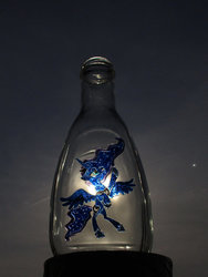 Size: 774x1032 | Tagged: safe, artist:malte279, princess luna, g4, bottle, craft, glass engraving, glass painting, moon, moonlight